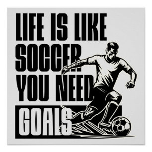 Soccer Goals Quote motivation Poster