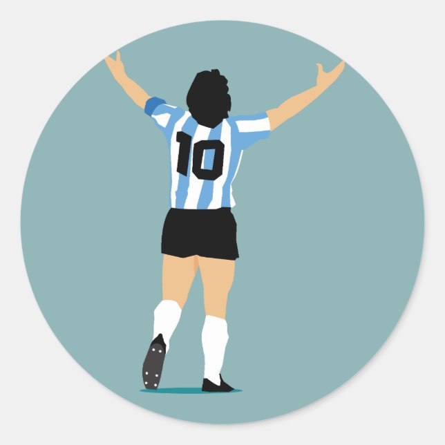 Soccer God The Greatest Of All Time Classic Round Sticker (Front)