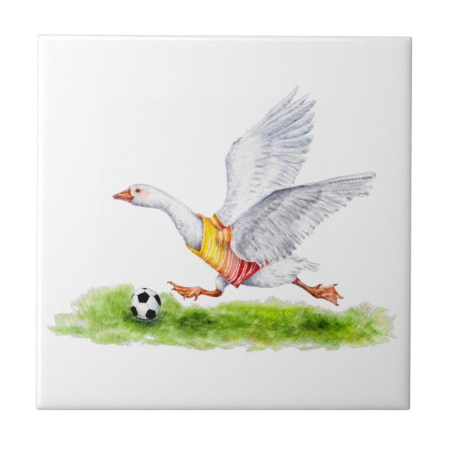 Soccer Goose Ceramic Tile (Front)