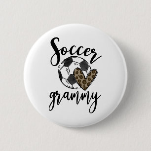Soccer Grammy Leopard Funny Soccer Button