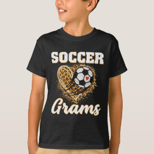 Soccer Grams Leopard Heart Love Soccer Player  T-Shirt