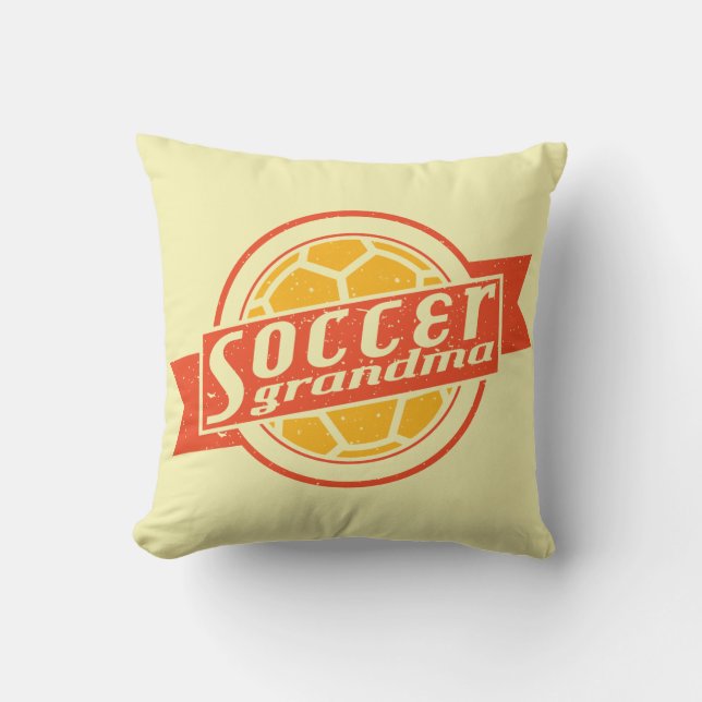 Soccer Grandma Custom Name And Number Throw Pillow (Front)
