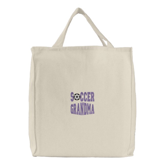 Soccer Grandma Embroidered Tote Bag (Front)