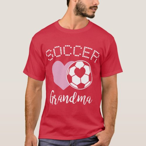 Soccer Grandma Love Heart Nana Granny Grandmother  T_Shirt
