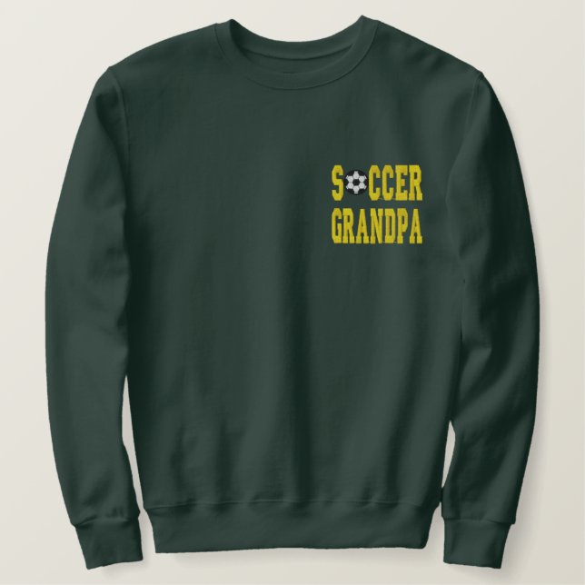 Soccer Grandpa Embroidered Sweatshirt (Design Front)