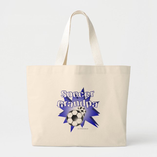 Soccer Grandpa Large Tote Bag (Front)