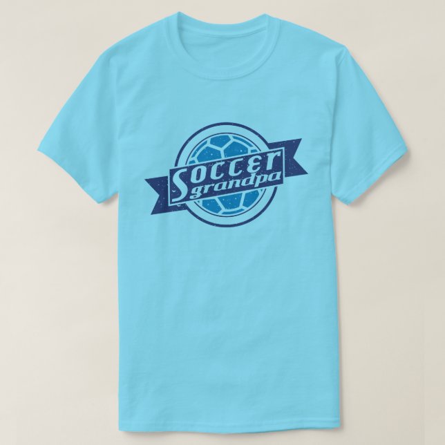 Soccer Grandpa Name & Number Back Print T-Shirt (Design Front)