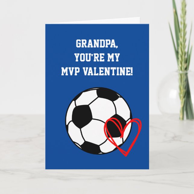 Soccer Grandpa Valentine's Day Card (Front)