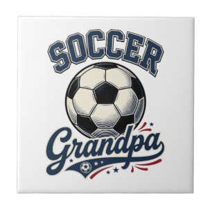 Soccer Grandpa Vintage Engraving Shirt Design_1 Ceramic Tile