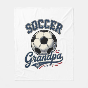 Soccer Grandpa Vintage Engraving Shirt Design_1 Fleece Blanket