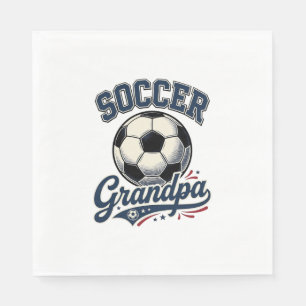 Soccer Grandpa Vintage Engraving Shirt Design_1 Napkins