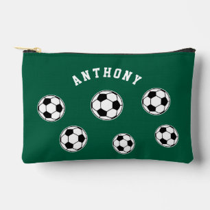 Soccer Green Personalized Kids Back to School Accessory Pouch