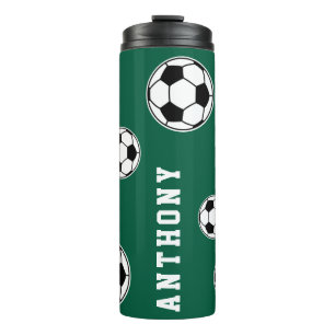 Soccer Green Personalized Kids Back to School Thermal Tumbler