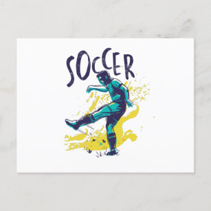 Soccer Grunge Color Postcard