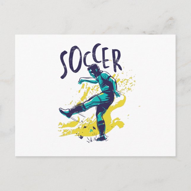 Soccer Grunge Color Postcard (Front)