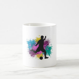 Soccer Grungy Color Splashes Coffee Mug