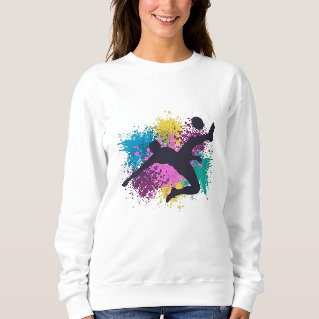 Soccer Grungy Color Splashes Sweatshirt (Front)