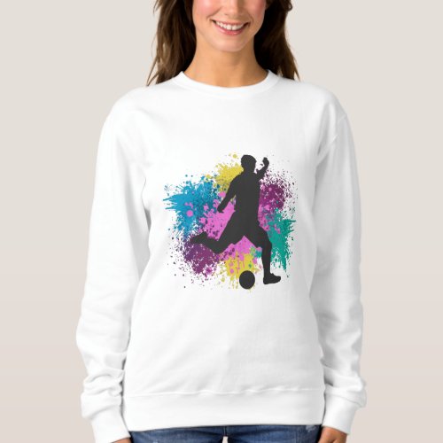 Soccer Grungy Color Splashes Sweatshirt