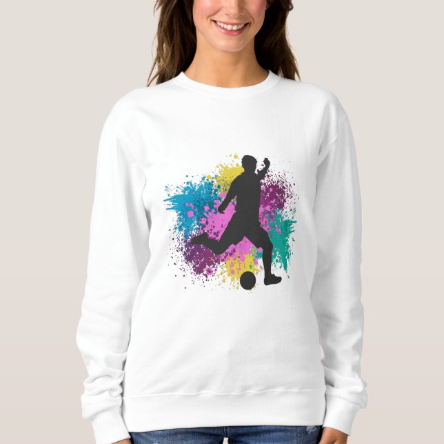 Soccer Grungy Color Splashes Sweatshirt (Front)