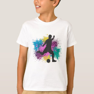 Soccer Grungy Color Splashes T-Shirt