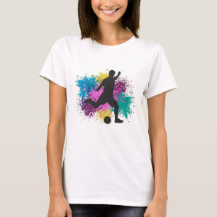 Soccer Grungy Color Splashes T-Shirt