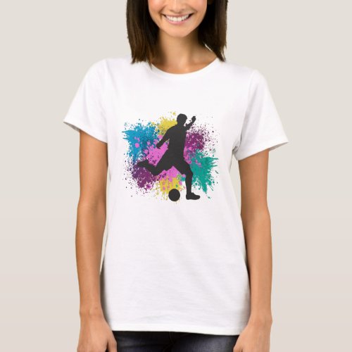 Soccer Grungy Color Splashes T_Shirt