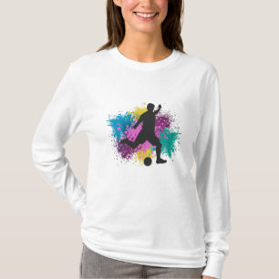 Soccer Grungy Color Splashes T-Shirt