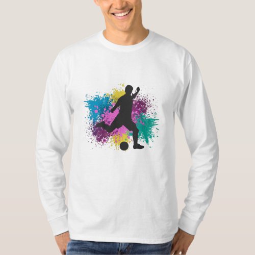 Soccer Grungy Color Splashes T_Shirt