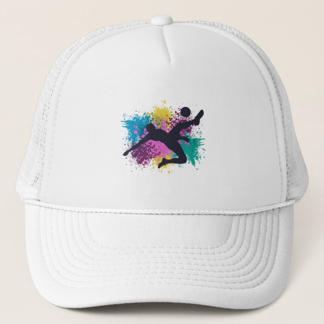 Soccer Grungy Color Splashes Trucker Hat (Front)