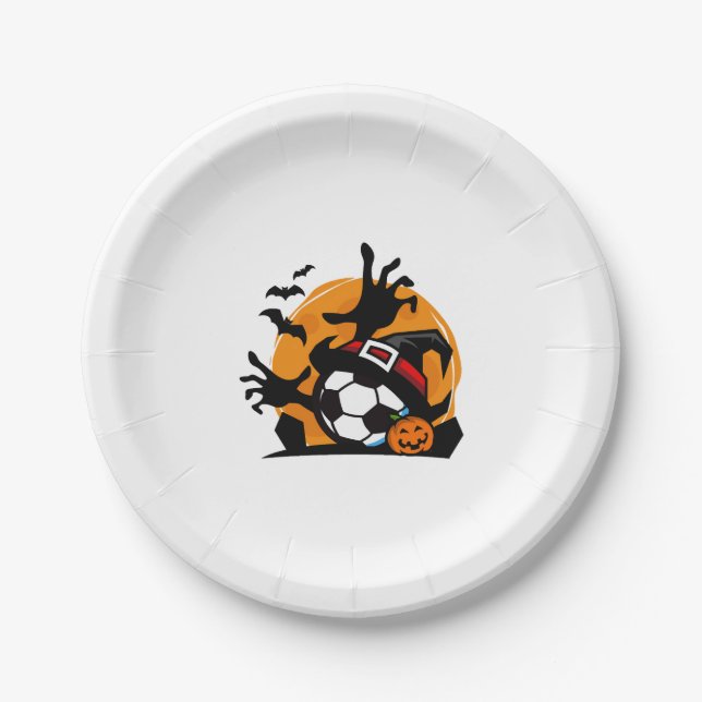 Soccer Halloween Night  Paper Plates (Front)