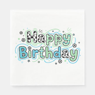 Soccer Happy Birthday Napkins- Boy´s Party Suplies Napkins