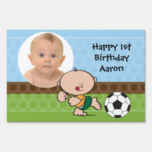 Soccer Happy Birthday Yard Sign with Photo