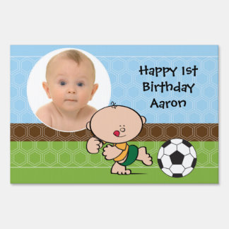 Soccer Happy Birthday Yard Sign with Photo