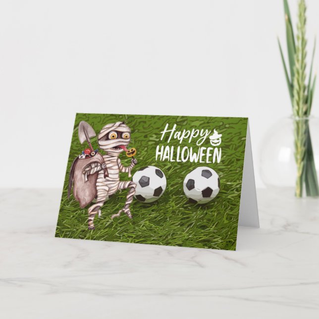 Soccer Happy Halloween with balls  Card (Front)