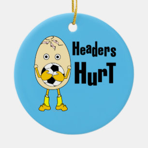 Soccer Headers Hurt Ceramic Ornament