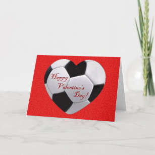 Soccer Heart Happy Valentines Greeting Card