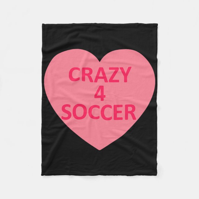 Soccer - Heart Love Valentines Day Personalized Ca Fleece Blanket (Front)