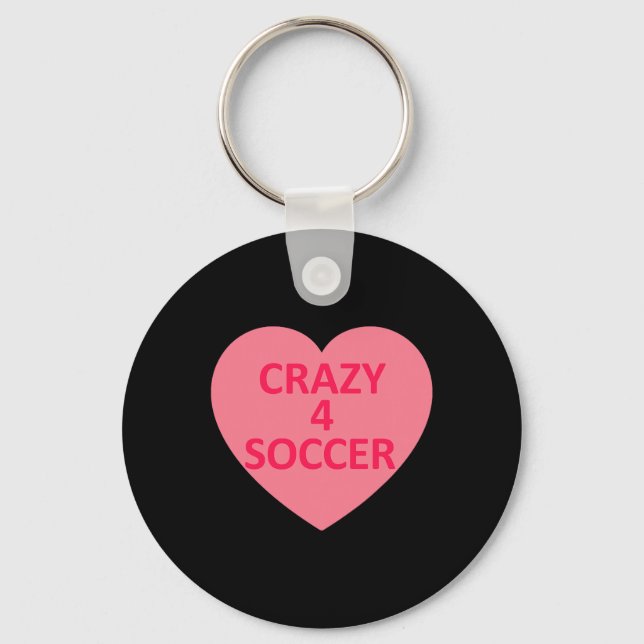 Soccer - Heart Love Valentines Day Personalized Ca Keychain (Front)