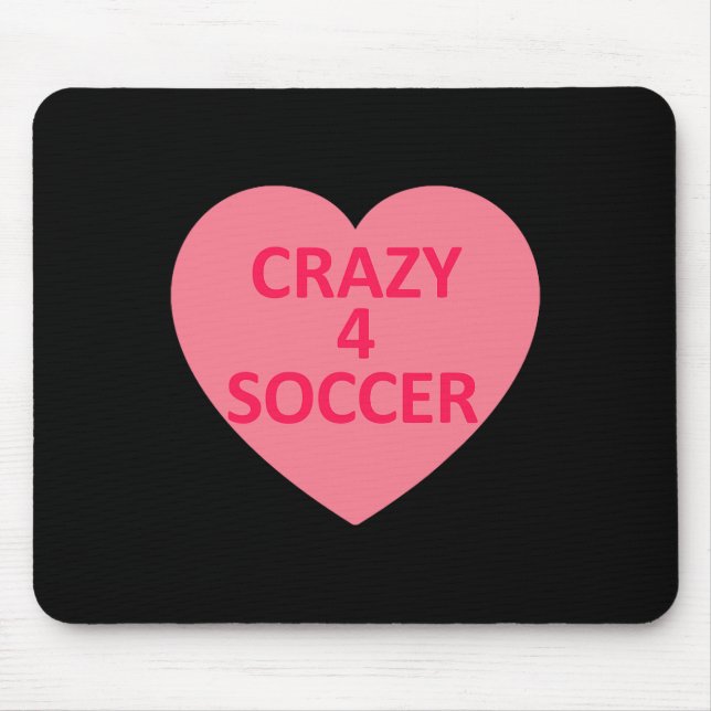 Soccer - Heart Love Valentines Day Personalized Ca Mouse Pad (Front)