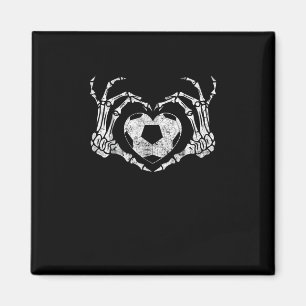 Soccer Heart Skeleton Hand Halloween Costume Magnet