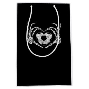 Soccer Heart Skeleton Hand Halloween Minimal Medium Gift Bag