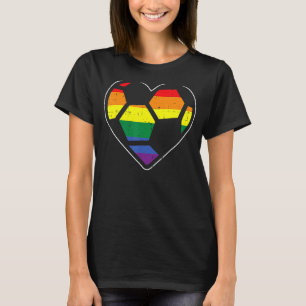 Soccer Heart Sport Lgbtq Rainbow Gay Pride Ally Me T-Shirt