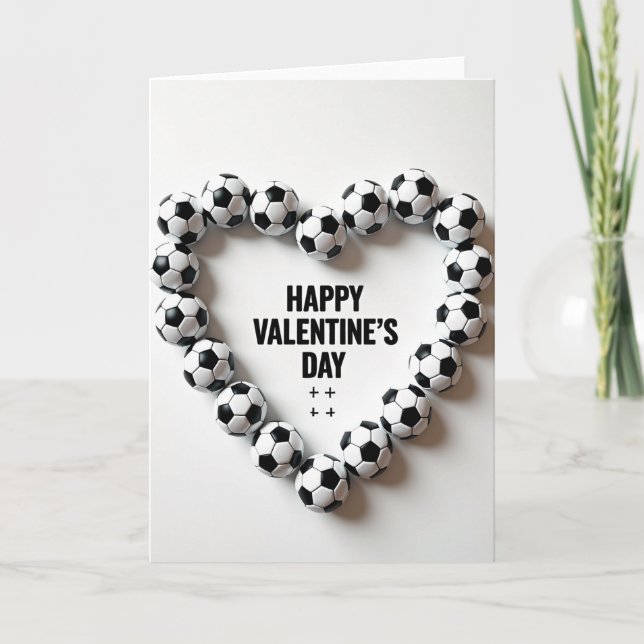 Soccer Heart Valentines Day Card (Front)