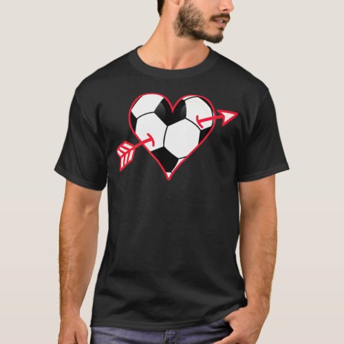 Soccer Heart Valentines Day For Boys Girls fashion T_Shirt