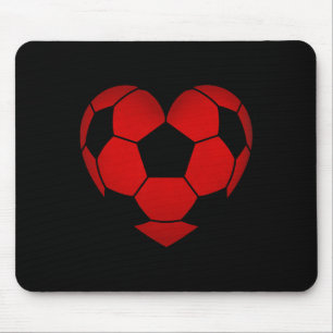 Soccer Heart Valentine's Day For Boys Girls Kids Mouse Pad