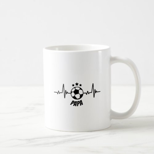 Soccer Heartbeat Papa Family Matching Coffee Mug