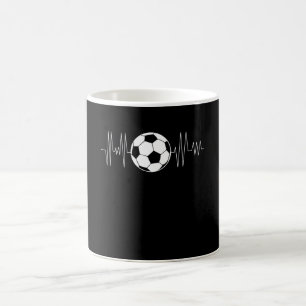 Soccer Heartbeat, Soccer Ball Heartbeat Coffee Mug