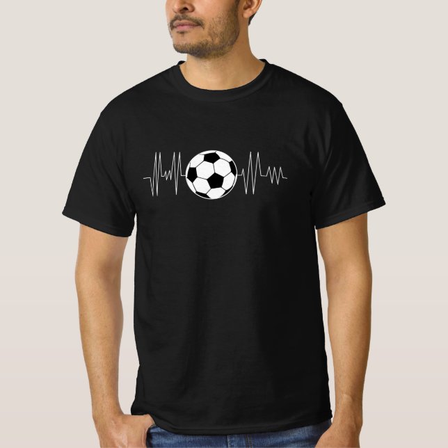 Soccer Heartbeat, Soccer Ball Heartbeat T-Shirt (Front)