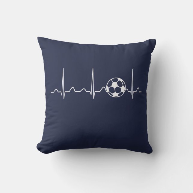 SOCCER HEARTBEAT THROW PILLOW (Front)