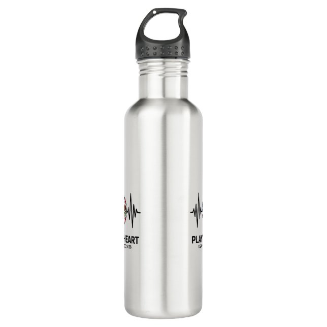 Soccer Heartbeat USA Canada Mexico 2026 Stainless Steel Water Bottle (Front)